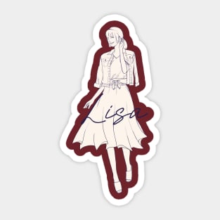 Lineart smile woman Sticker